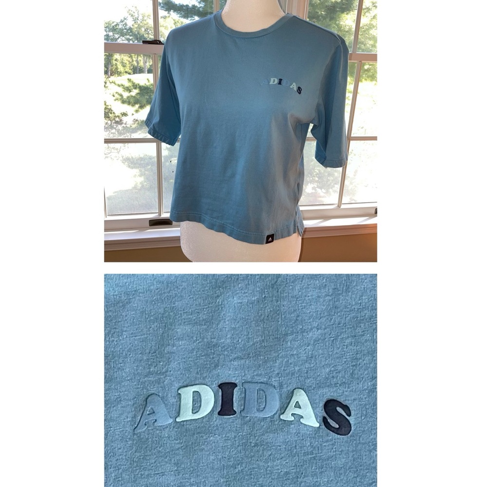 Adidas Short Sleeved Cropped Tee Shirt Boxy/Loose Fit